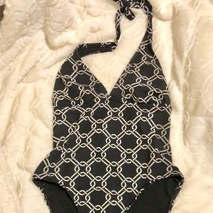 Woman’s black/ white one piece Bathing Suit